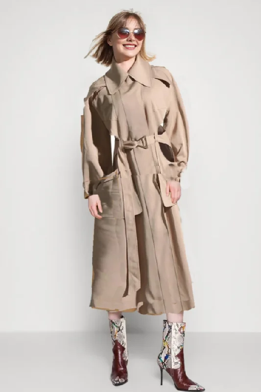 Casual Hollow Out Trench Coat for Women