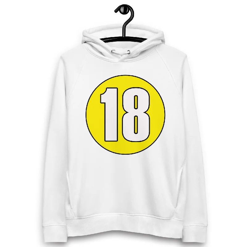 Unisex pullover hoodie: White on Yellow 18