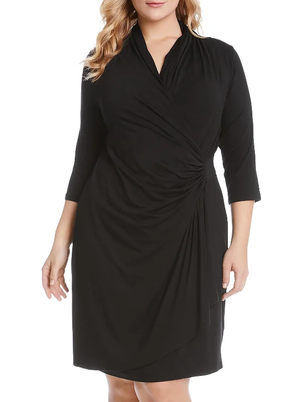 Plus Womens Jersey Wrap Dress