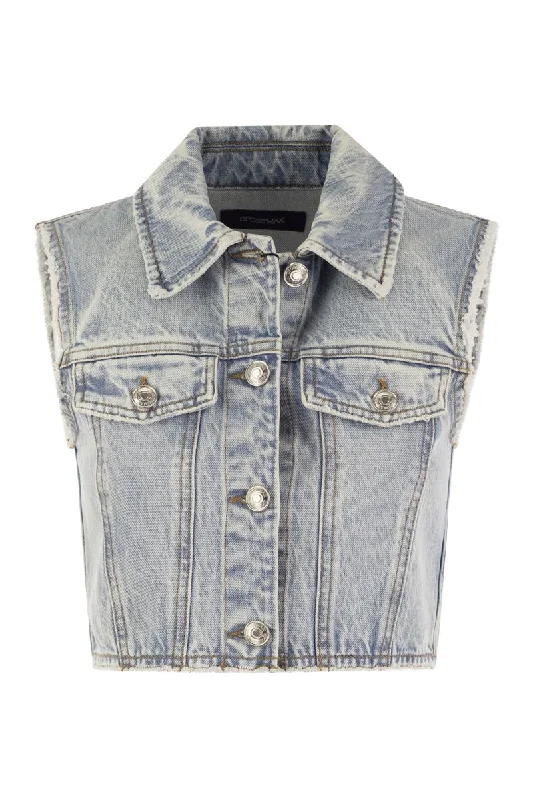 SCIRE - Cropped denim waistcoat