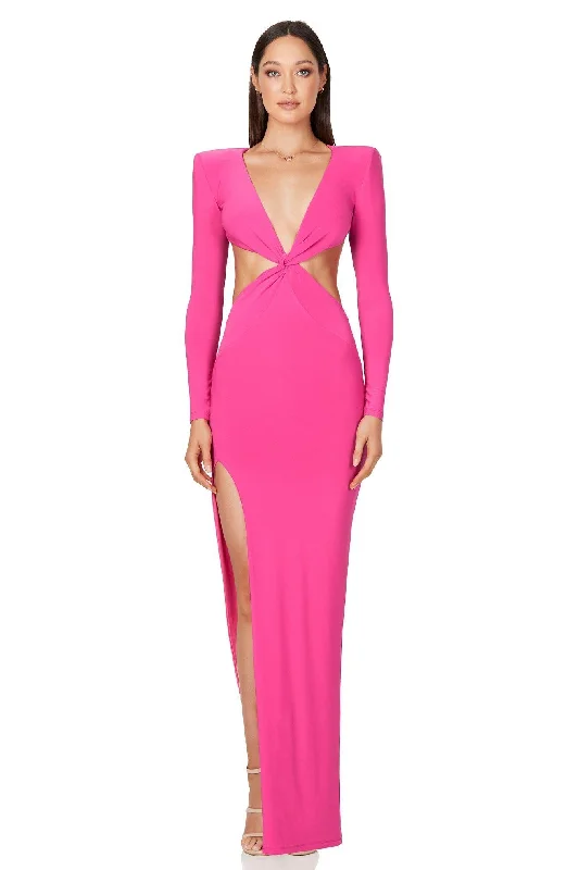 Nookie Jewel Gown - Neon Pink