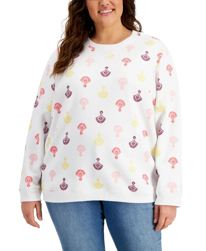 Karen Scott Plus Sunset Scallop Sweatshirt