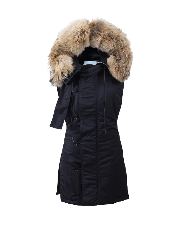 Flight Vest With Fur Hood