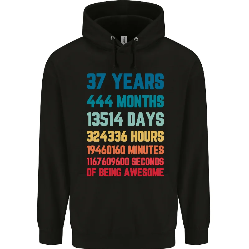 37th Birthday 37 Year Old Mens 80% Cotton Hoodie