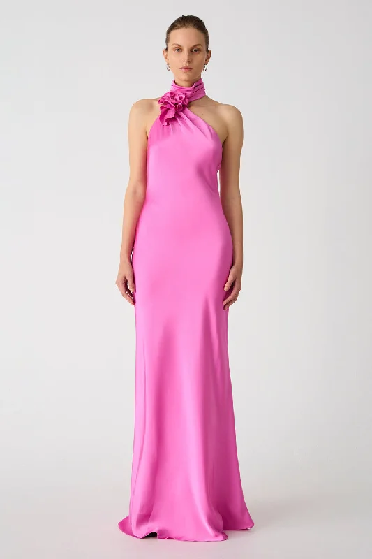 Misha Teresa Satin Gown - Purple Rose