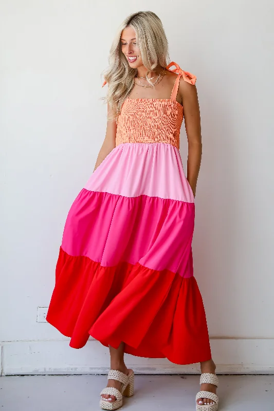 FINAL SALE - Sunset Moments Color Block Maxi Dress