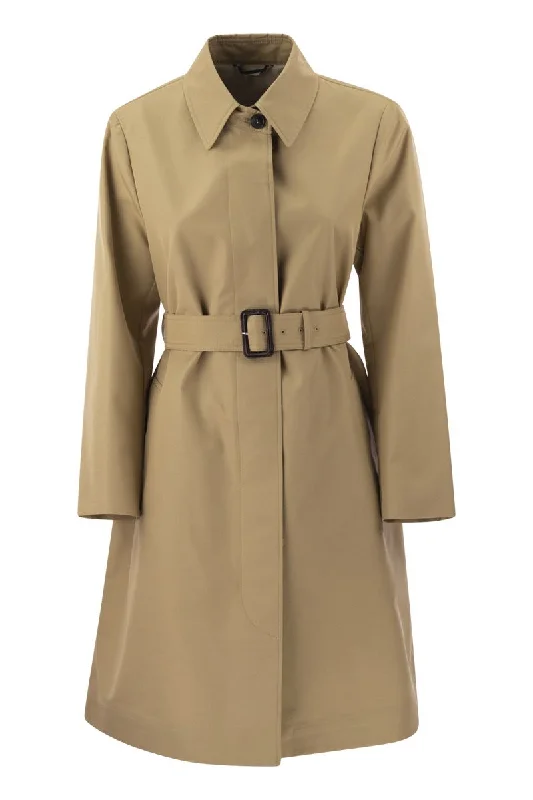 VANDA - Single-breasted trench coat in drip-proof cotton gabardine