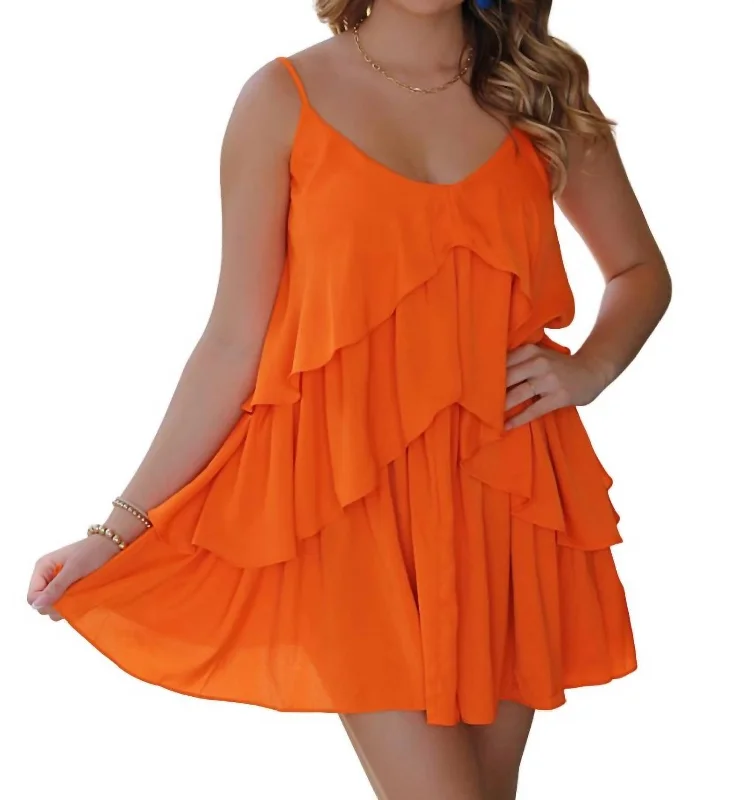 Break It Down Dress In Orange