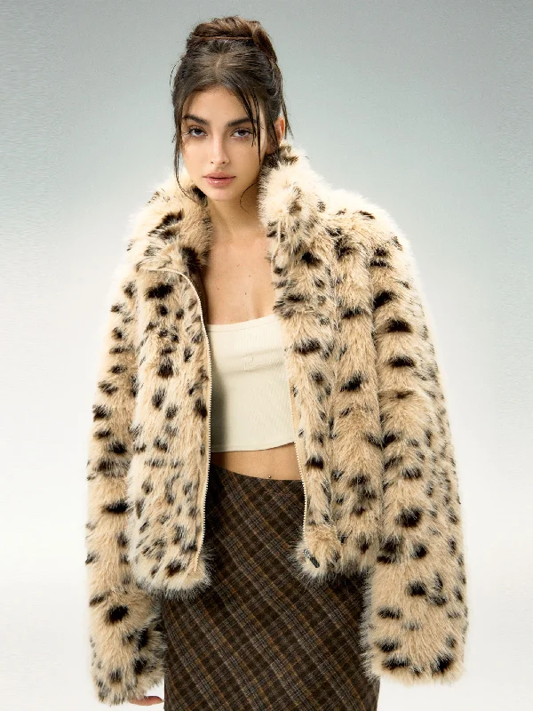 Leopard  fur coat for women 2024 autumn and winter new thickened fur jackets