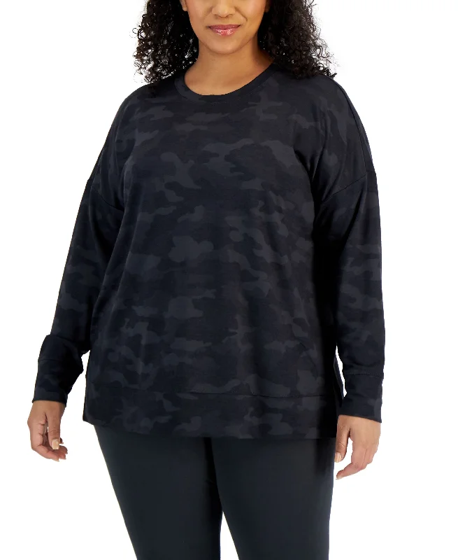 ID Ideology Plus Size Camouflage Print Sweatshirt