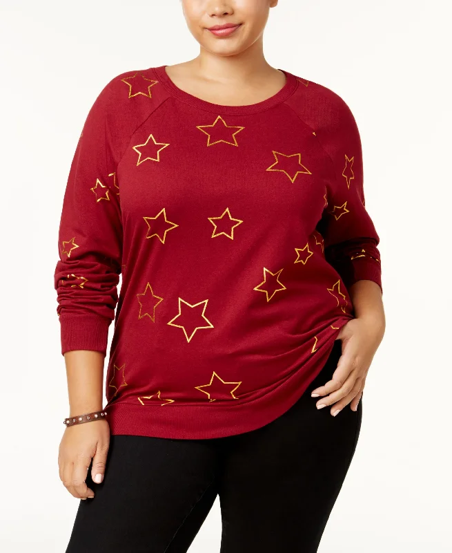 Mighty Fine Plus Size Star Print Sweatshirt