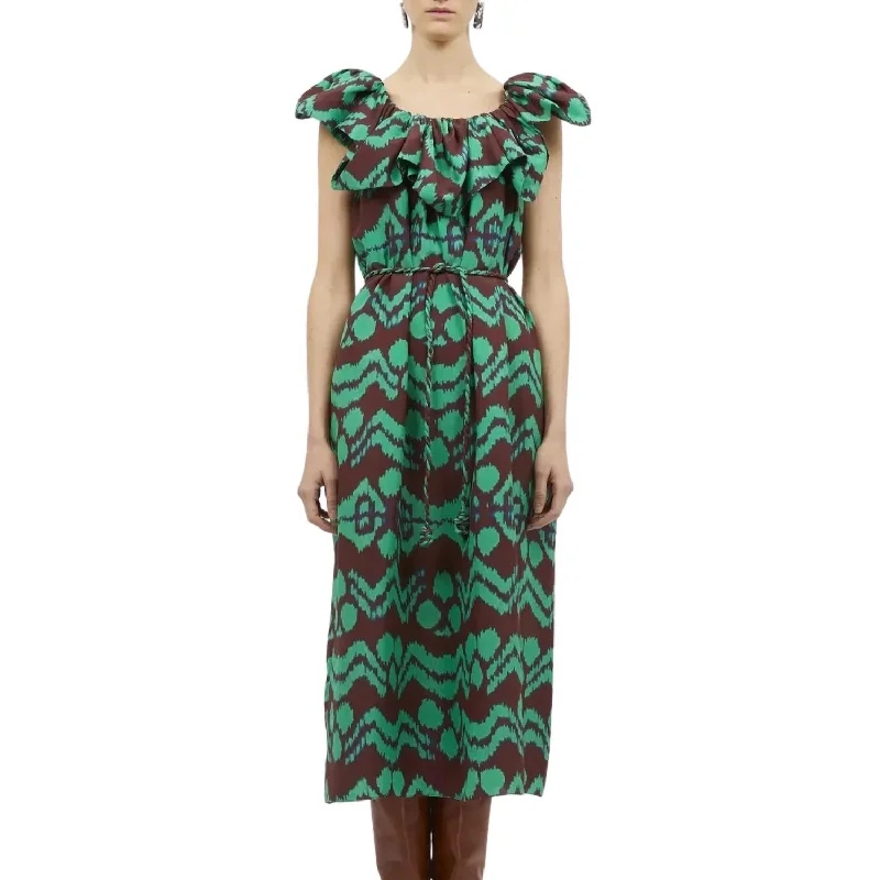 Anora Midi Dress In Malachite Green