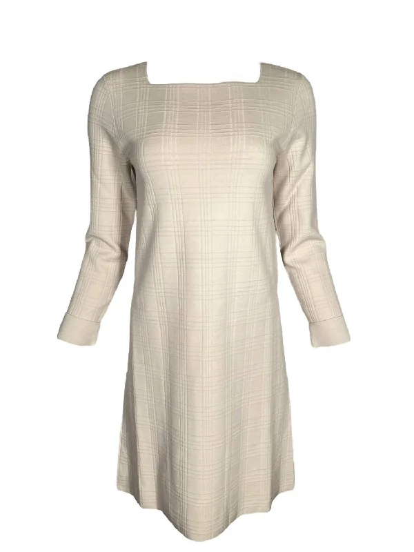 Women's Check Knit Dress In Gesso