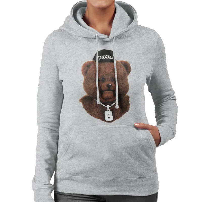 Rainbow 1972 Bungle The Bear Wearing Bling Women's Hooded Sweatshirt