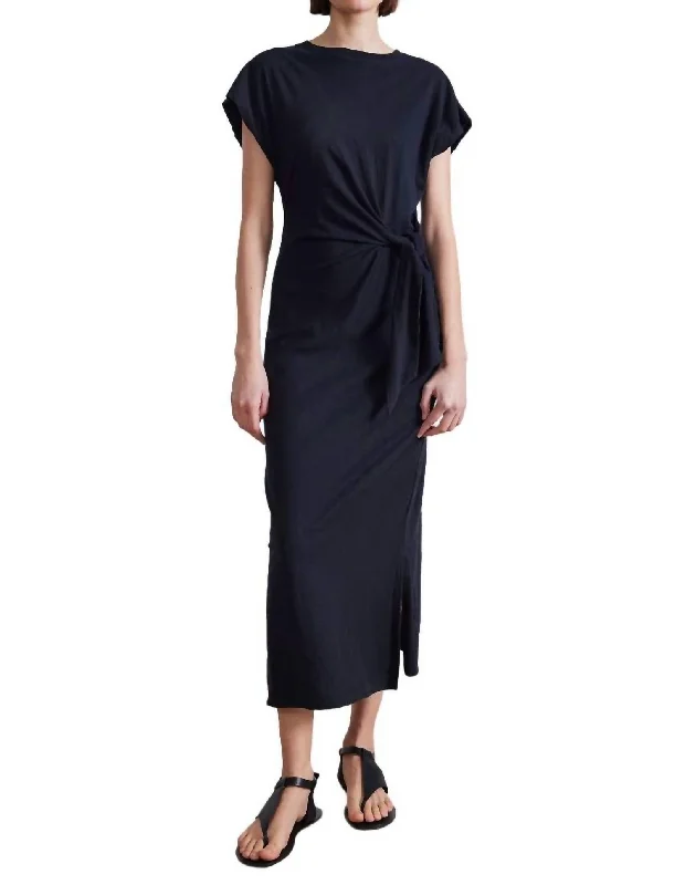 Vanina Clinched Waist Dress In Black