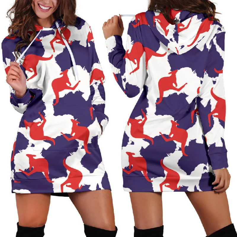 Kangaroo Australian Pattern Women'S Hoodie Dress