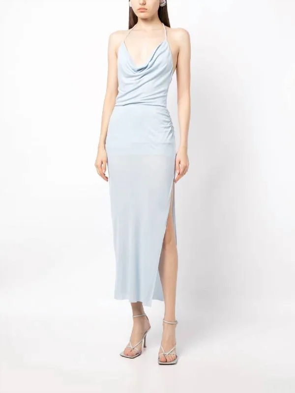 Lexie Cowl Maxi Dress In Ice Blue