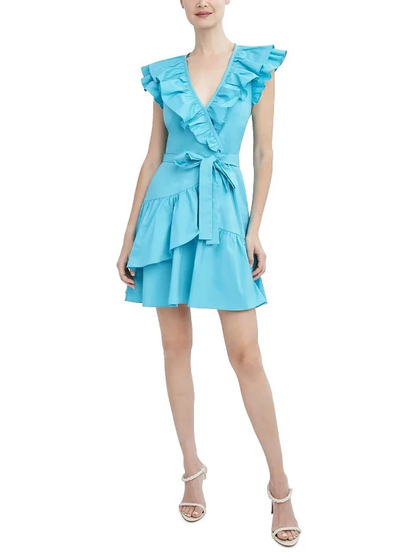 Womens Ruffled Short Mini Dress