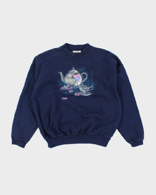 Vintage Embroidered Tea Pot Sweatshirt - S