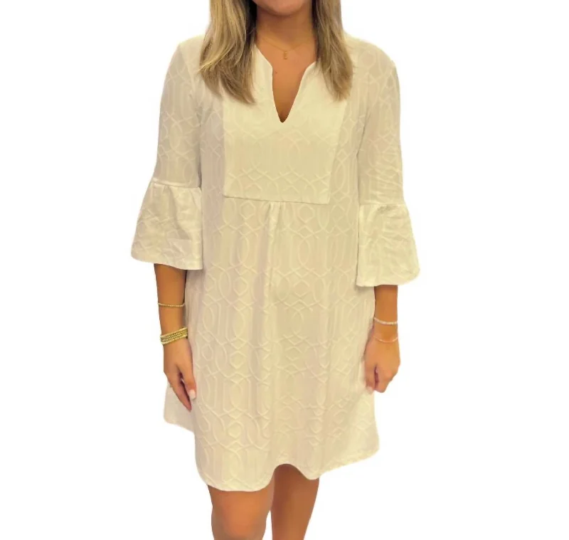 Kerry Dress In Garden Gate White