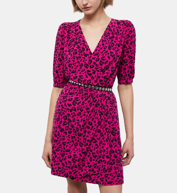 Short Printed Wrap Dress