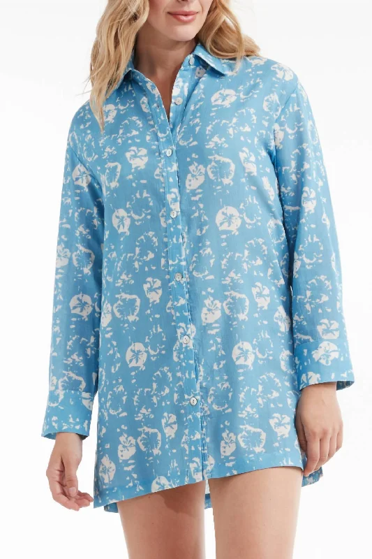 Marie Shirt Dress In Sea