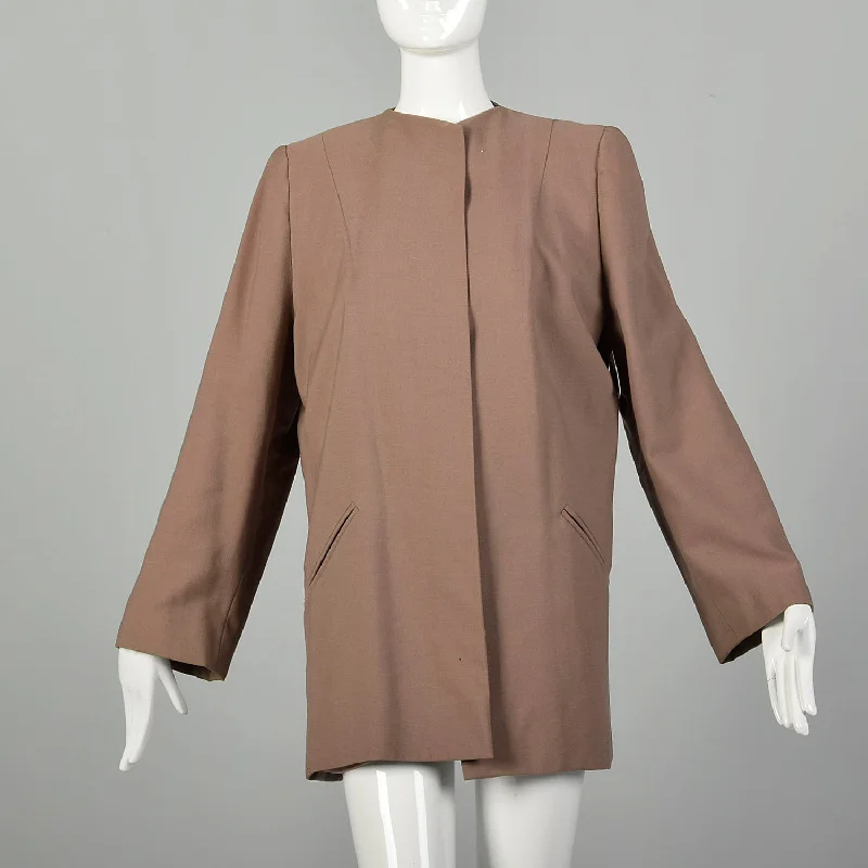 Large 1940s Gabardine Clutch Swing Coat