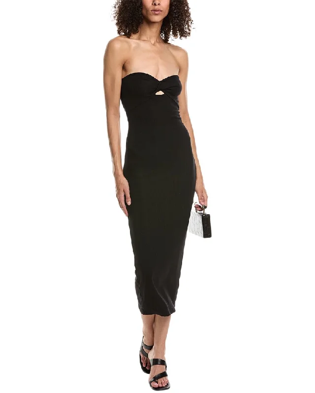 John Elliott Gemini Rib Twist Maxi Dress