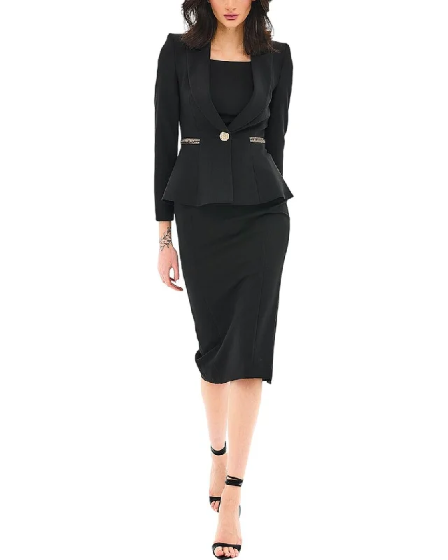 BGL 2pc Wool-Blend Blazer & Dress Set