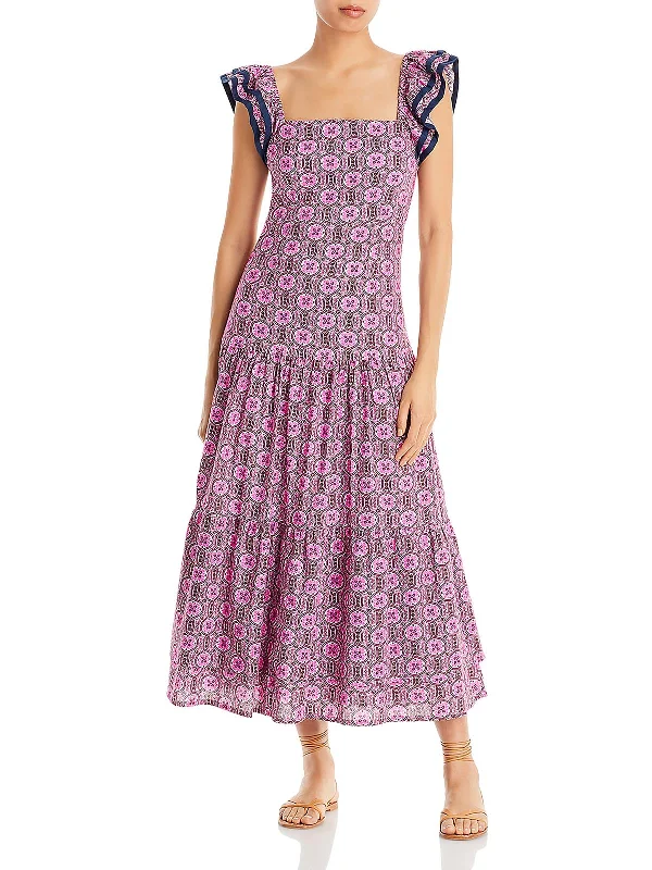 Pippa Womens Pattern Cotton Maxi Dress