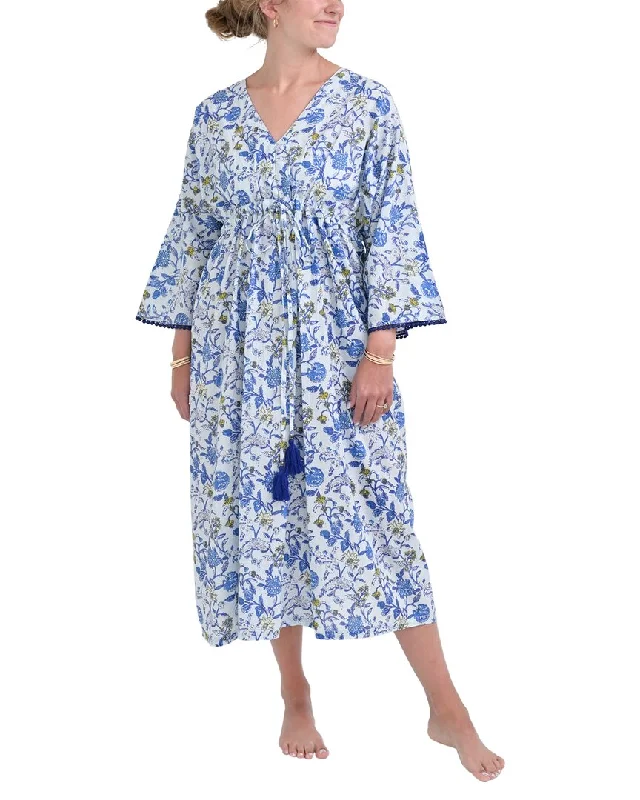 Pomegranate Long Caftan Cover-Up