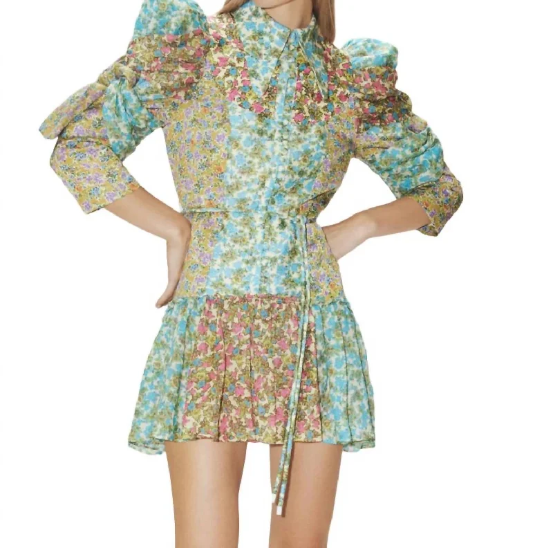 Mirabella Spliced Mini Dress In Multi