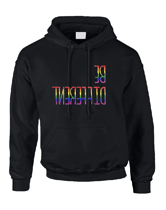 Adult Hoodie Be Different Gay Lesbian Rainbow Pride Sweatshirt