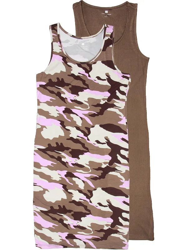 Womens 2 Pack Camouflage Shift Dress