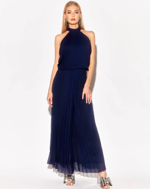 Wild Orchid Pleat Jumpsuit - Navy