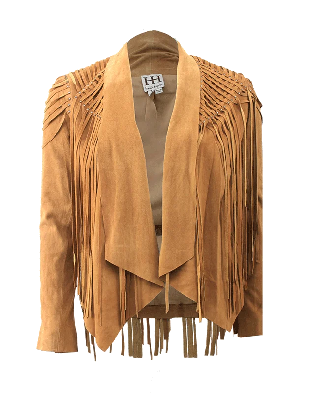 Drape Front Suede Blazer