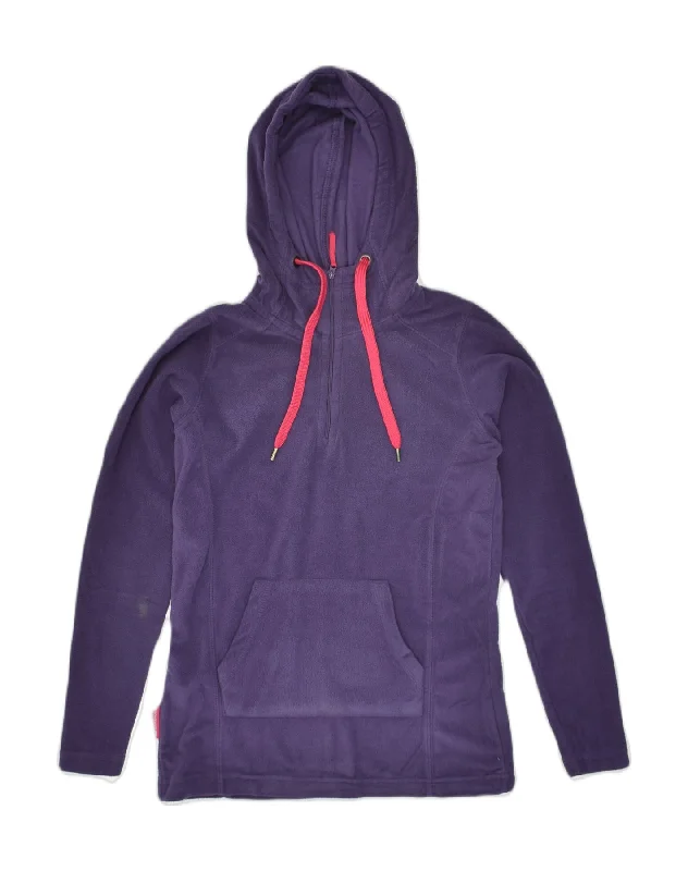 MOUNTAIN WAREHOUSE Womens Hooded Fleece Jumper UK 8 Small Purple Polyester