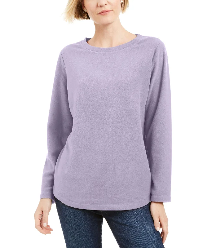 Karen Scott Petite Microfleece Pullover Sweatshirt