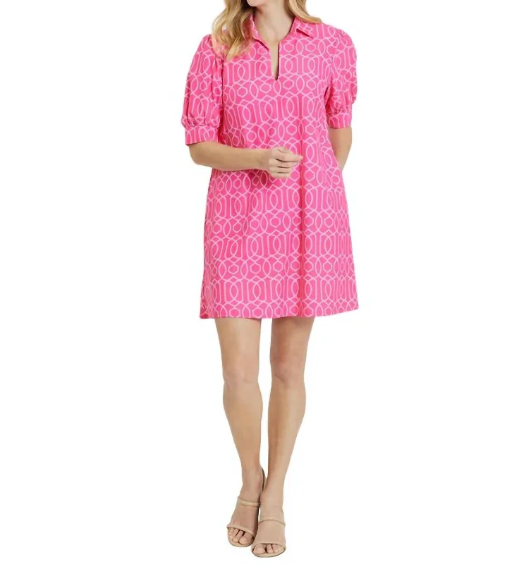 Emerson Dress In Garden Gate Spring Light Pink