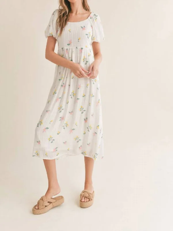 Spring Cleaning Midi Dress In White