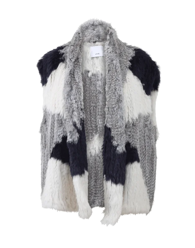 Color Block Fur Vest