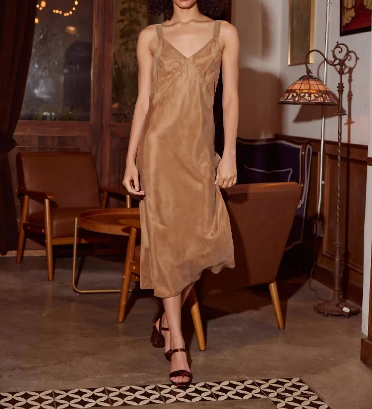 Karine Slip Dress In Coffee