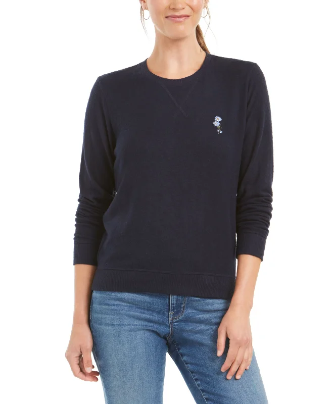 Lucky Brand Floral Embroidered Sweatshirt