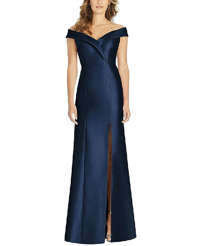 The Dessy Group Off-The-Shoulder Trumpet Gown