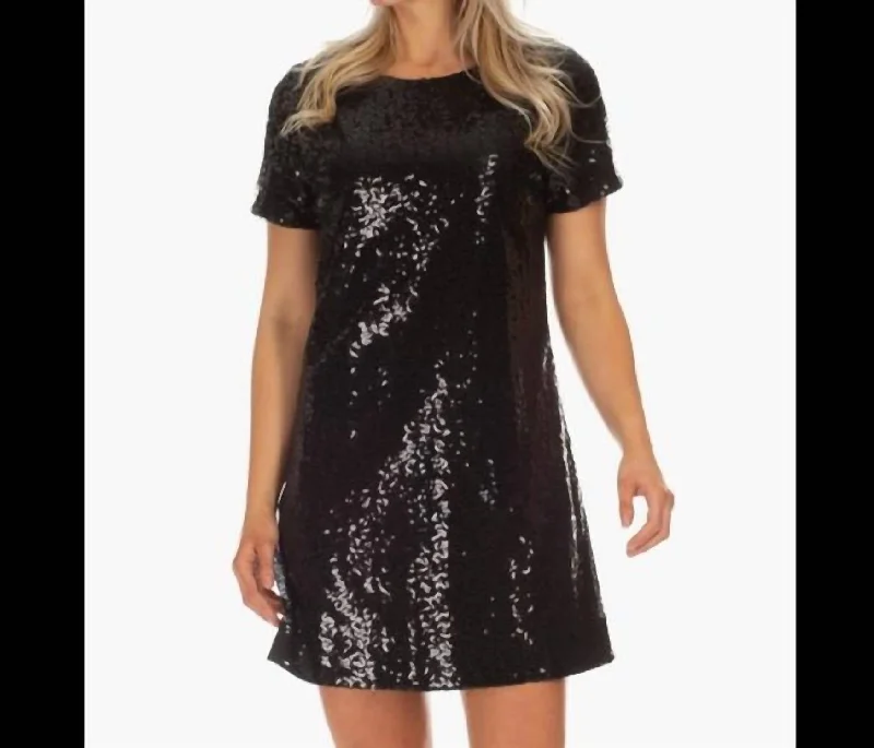 Potter Sequin Dress In Black