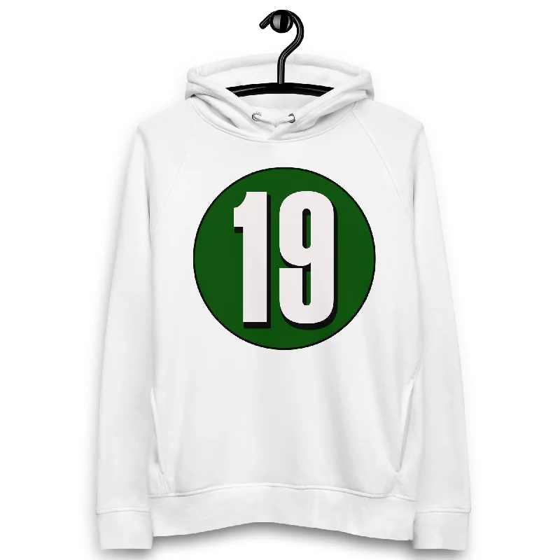 Unisex pullover hoodie: White on Hunter Green 19