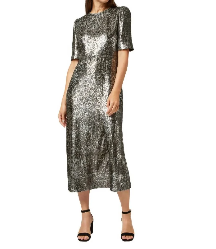 Lois Dress In Olive Metallic