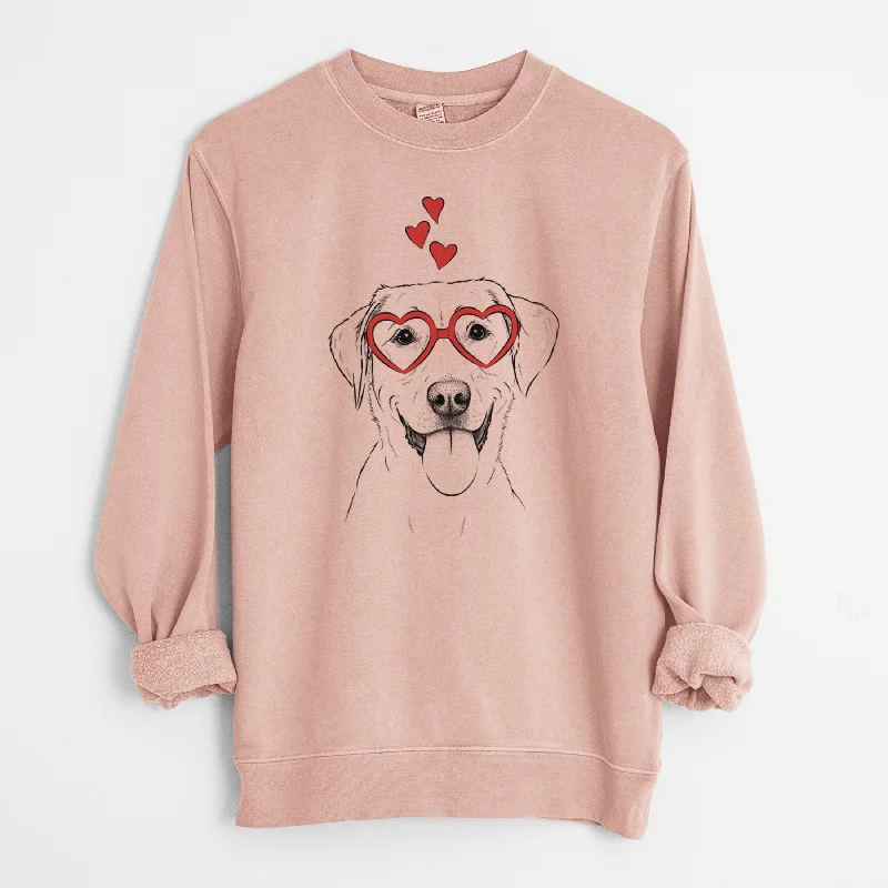 Valentine Daisy the Labrador Retriever - Unisex Pigment Dyed Crew Sweatshirt