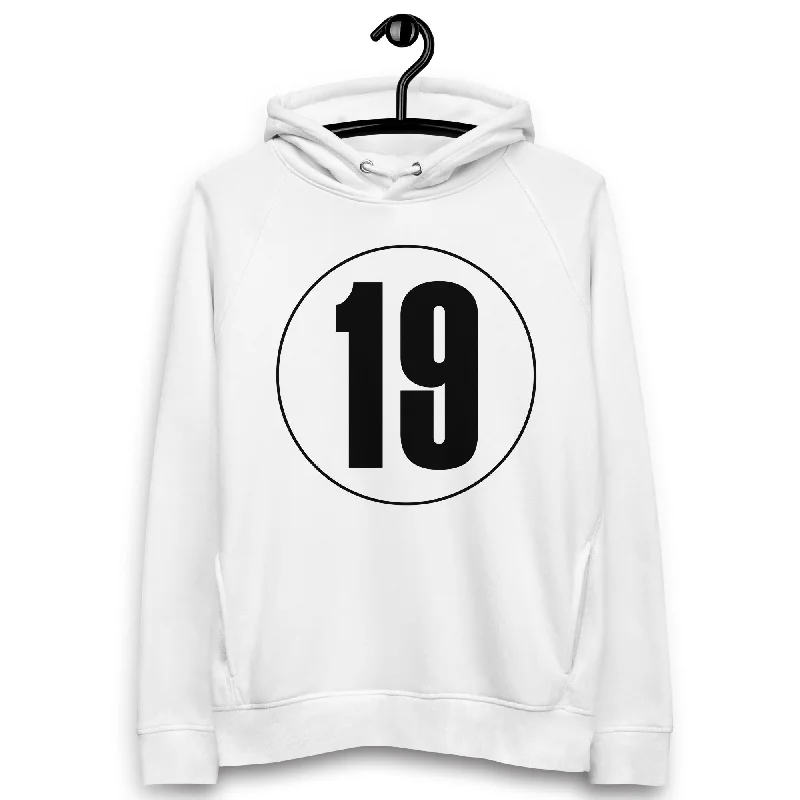 Unisex pullover hoodie: Black on White 19