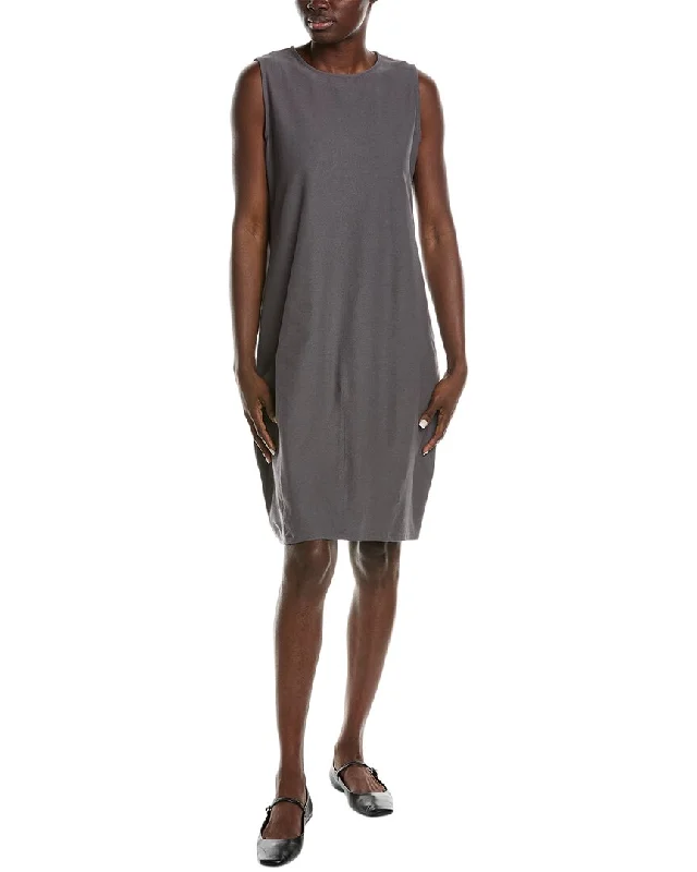 EILEEN FISHER Round Neck Mini Dress